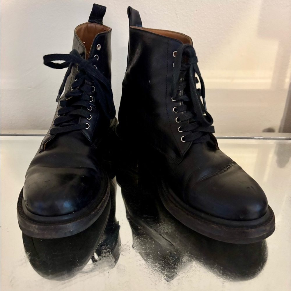 Women’s Frye Alice Black Leather Combat Boots - Picture 5 of 14